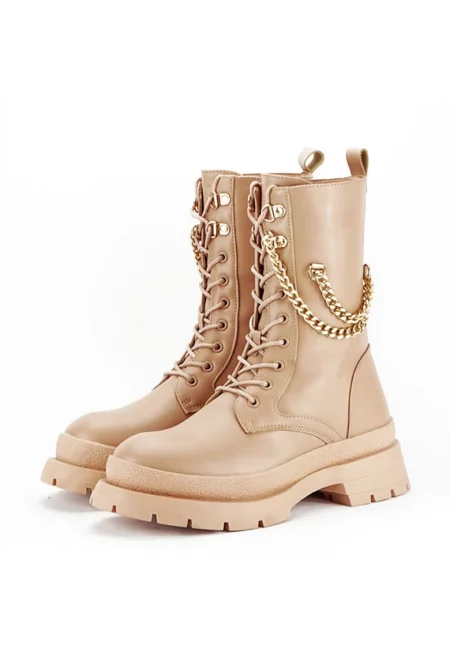 Светлокафяви подплатени ботуши B3025 115 12113