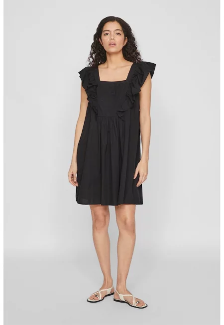 Свободна рокля с квадратно деколте