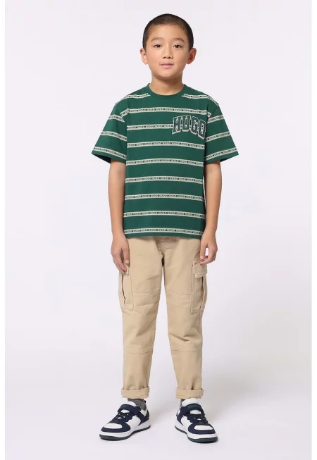 Тениска с паднали ръкави и принт