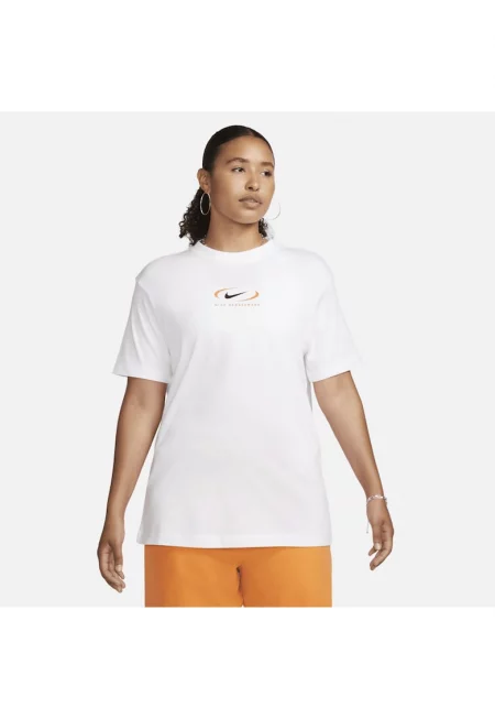 Тениска  W Nsw tee BF print SWSH - FN7722-100 - Дамска - Бял - Бял