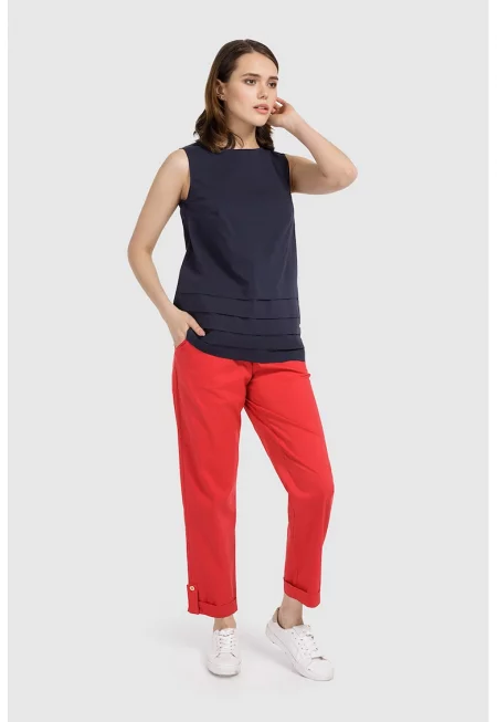 Топ с памук - Тъмносин