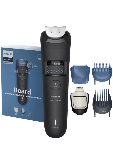 Тример за брада  BT5775/15 с изцяло метални самонаточващи се ножчета - 40 настройки за дължина (0 -5-20 мм) - Автономност 100 мин - Колектор за косми  ...