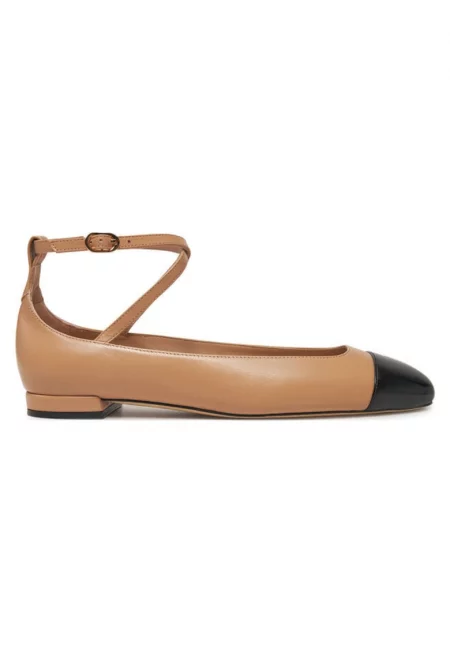 Балерини  305127549 - Естествена кожа - Бежов