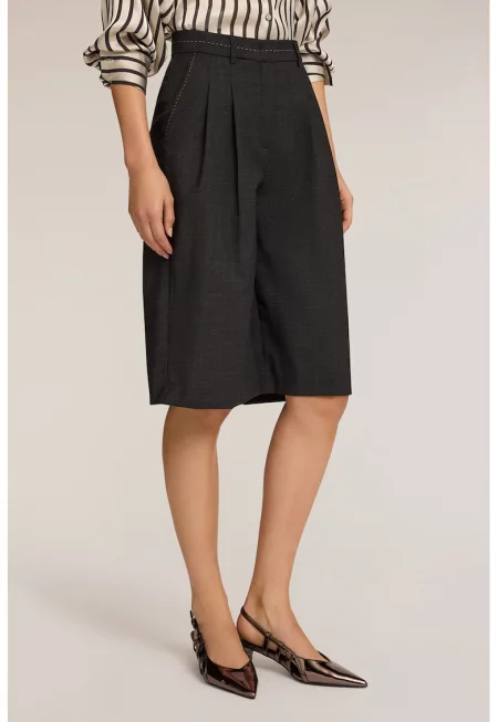 Бермуди с необработена вълна - Антрацитно сиво