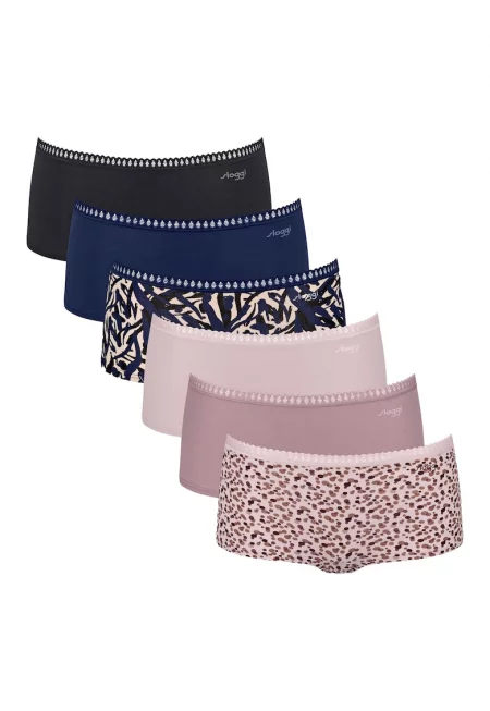 Бикини тип хипстър GO Crush - 6 чифта - Розово/Син