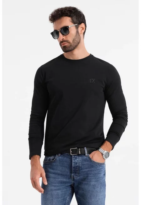 Блуза с памук и овално деколте