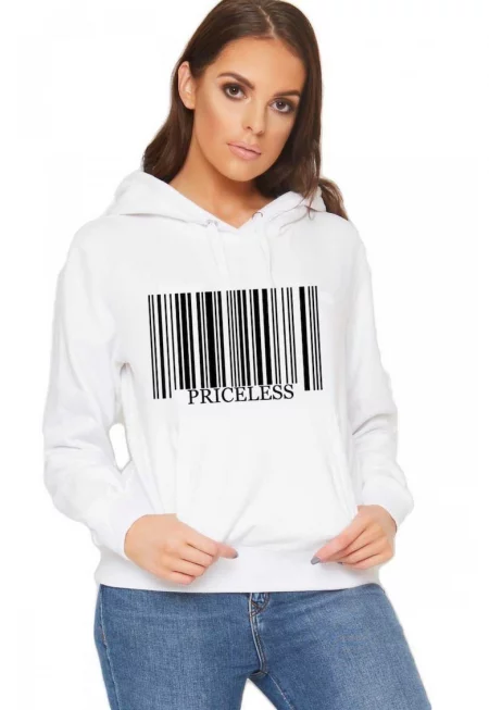 Бял дамски суичър - Безценен