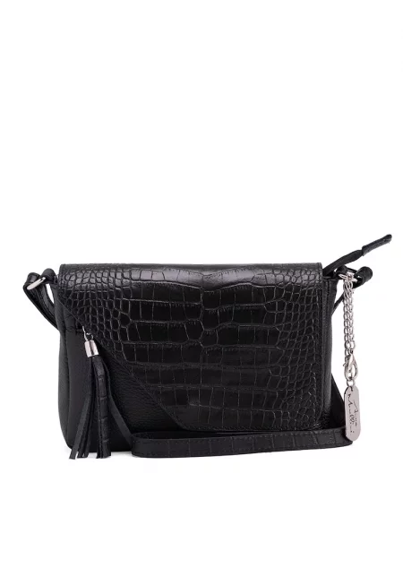 Чанта crossbody  от кожа с крокодилски ефект