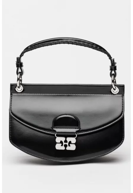 Чанта през рамо от еко кожа с метален детайл