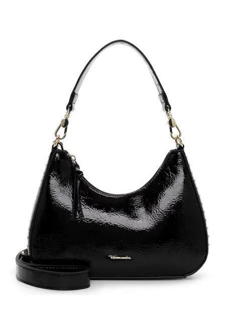 Чанта през рамо от еко кожа с метални детайли