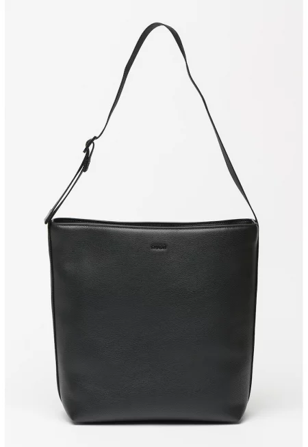 Чанта Tote от еко кожа с лого - Черен