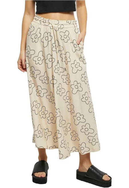 Дълга пола с връзка - Черен/Прашно жълто