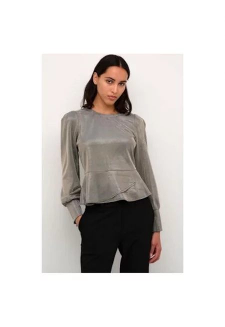 Дамска блуза -  302969920 - Полиестер - Сребрист - Сребрист