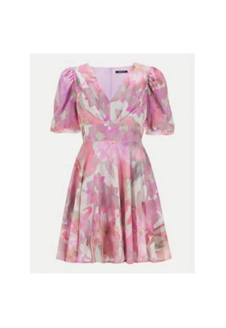 Дамска рокля -  303892456 - Вискоза/Лен - Розов - Розово