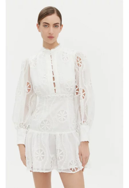 Дамска рокля - Бардо - 304921513 - Полиестер - Бяла - Бял