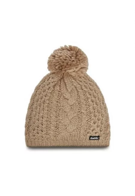 Дамска шапка Eisbar Afra Pompon 75039 - сива - синтетичен материал