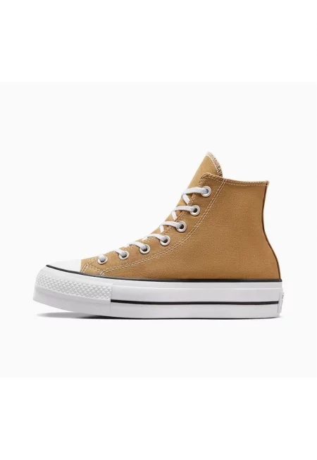 Дамски маратонки  кройка до глезена - кафяв цвят - материал плат