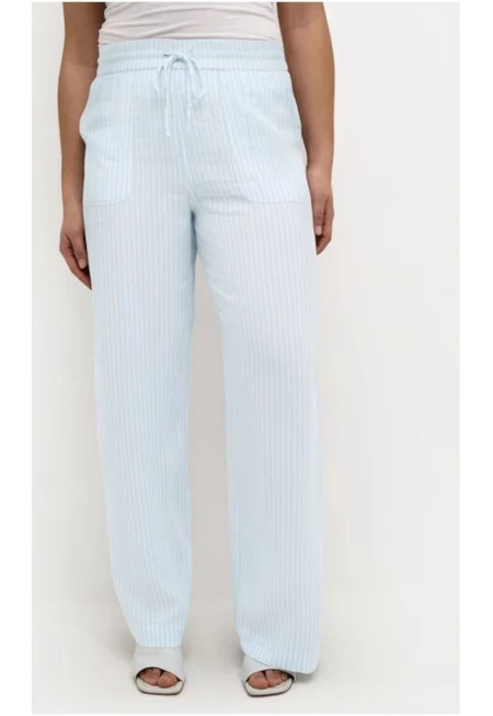 Дамски панталон - кафе - 582210 - Небесно син - Вискоза