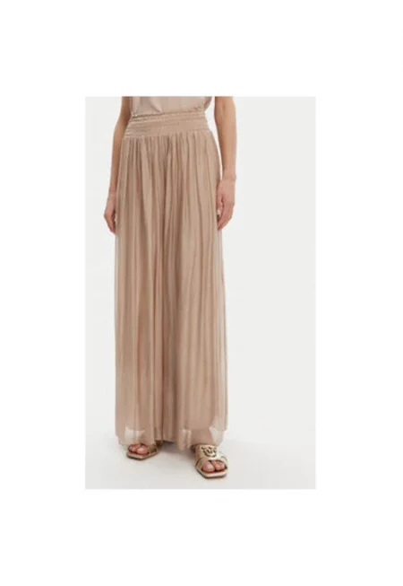 Дамски панталон палацо  TD0021 - Синтетичен - M INTL - Бежов
