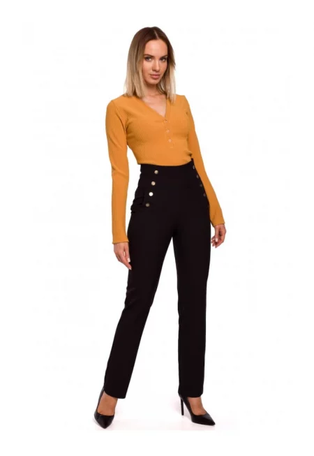 Дамски панталон -  Полиестер/Еластан-Черен