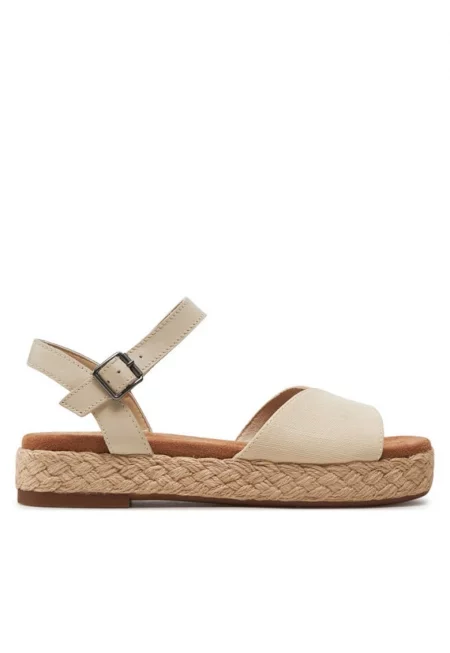 Дамски сандали  Естествена кожа/Текстил Екрю