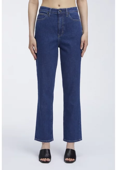 Дънки с висока талия - Тъмносин