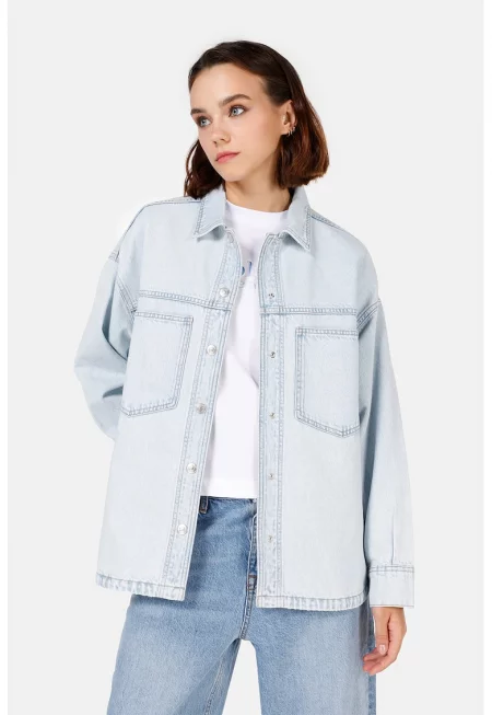 Дънкова риза - Ледено синьо