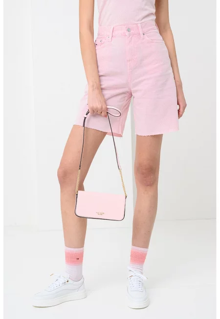 Дънкови бермуди - Пастелнорозов