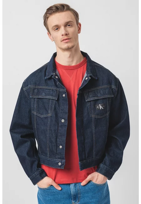 Дънково яке с памук с лого