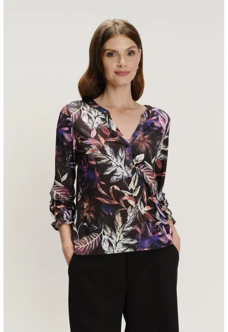 Десенирана блуза с 3/4 ръкави