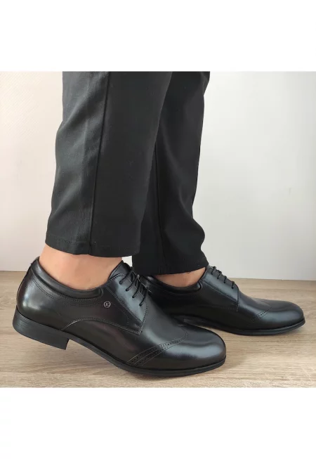 Елегантни мъжки обувки  F4155-361 Black - Черни