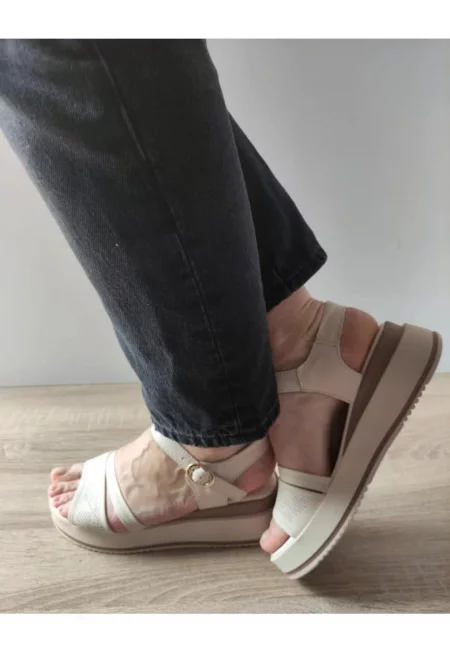 Ежедневни дамски сандали  50097 Крем - Крем - Крем