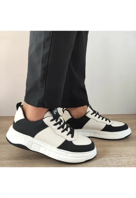 Ежедневни мъжки обувки  8268 Бяло с черно - Бяло с черно