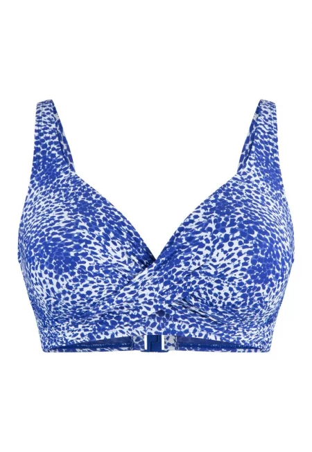 Горен бански с подплънки - Бял/Кралско Синьо