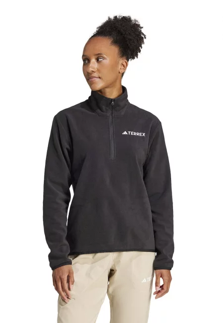 Хайкинг суитшърт с къс цип - Черен