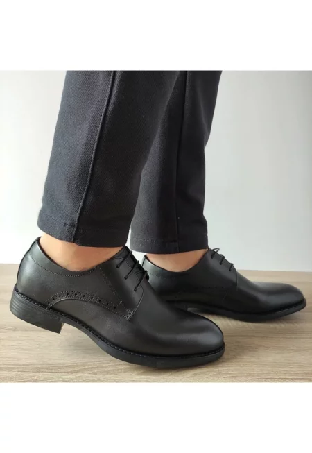 Hkh2558 Елегантни Мъжки Обувки Черно - Черно