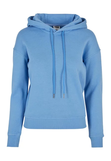 Худи от органичен памук с паднали ръкави - Пастелносин