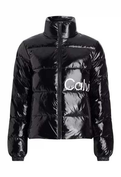 Капитонирано зимно яке с бляскав ефект