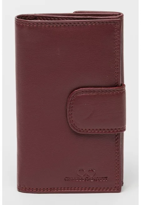 Кожен портфейл с двойно прегъване - Бордо/Тъмновиолетов