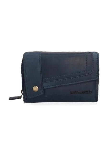 Кожен портфейл с лого - Син