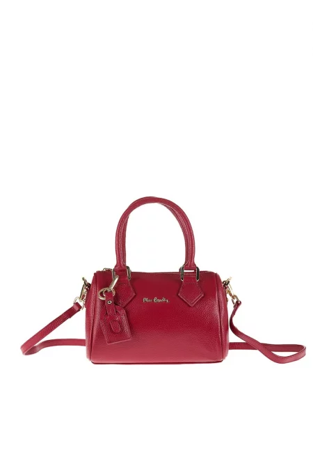 Кожена чанта Oriana тип Barrell - Червен