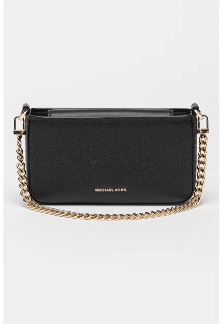 Кожена чанта през рамо Bryant с отделяща се дръжка-верижка - Черен