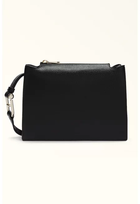 Кожена чанта през рамо Nuvola - Черен