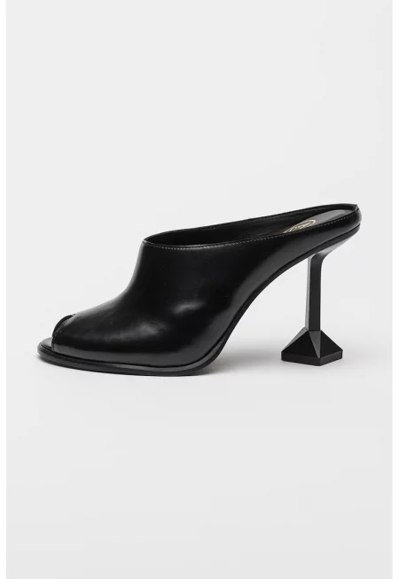 Кожени мокасини Dance с отворен връх - Черен