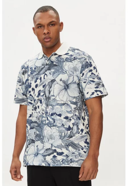 Мъжка тениска -  303691615 - Памук - Син - Син