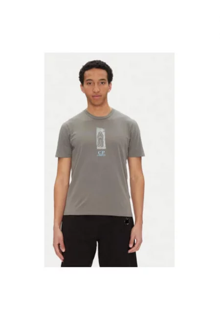 Мъжка тениска CP Company - 18CMTS310A005431G - Памучна - Сива - Сив