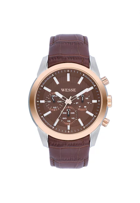 Мъжки часовник  модел WWG400704L - кафява каишка - кварцов механизъм - водоустойчивост 5 ATM