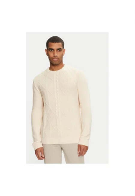 Мъжки пуловер -  304210891 - Памук/Акрил - Бежов - Бежов