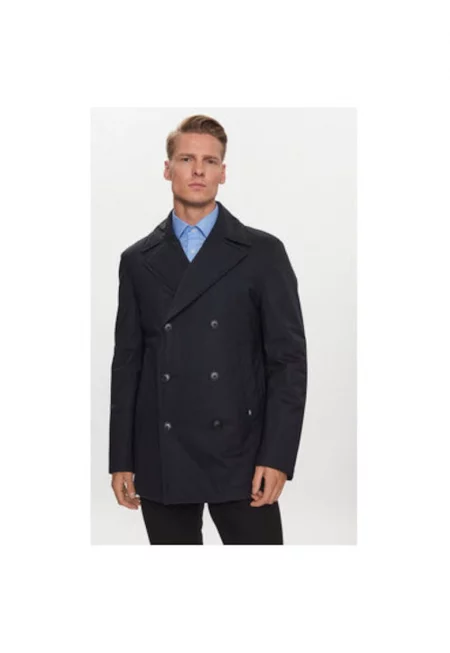 Мъжко палто -  302796656 - Вълна - Син - Син
