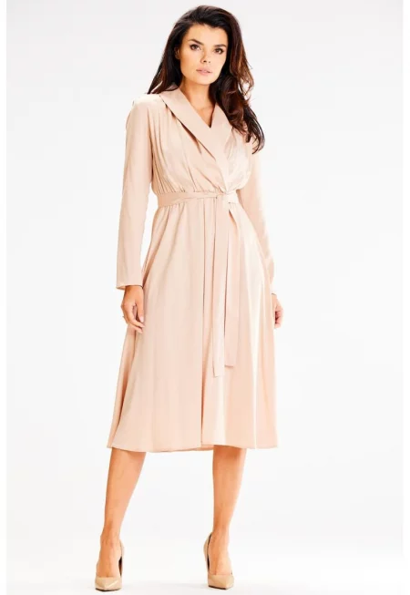 Миди рокля с дълъг ръкав - ежедневна A604